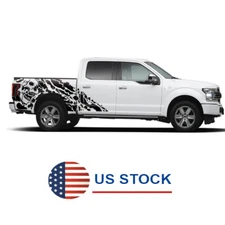 2Pcs Pickup Truck Tail Body Sticker Black Skull Decal Style Universal USA STOCK