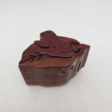 Small Wooden Puzzle Box | Frog on Leaf | Made by Joly