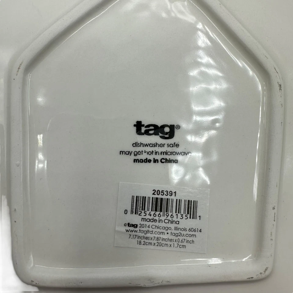 Etiqueta Plato de Postre de Navidad Verde Puerta Delantera Guirnalda Bastón de Caramelo Rojo Luces de Techo Foto 4 de 4