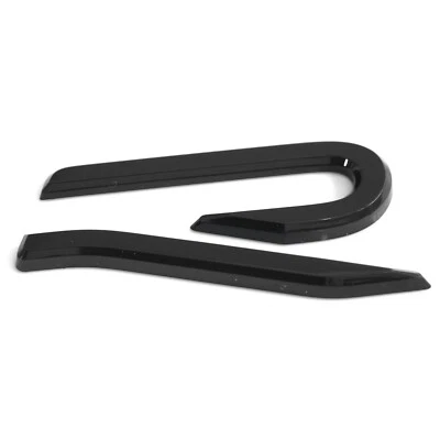 Original VW R Schriftzug Heckklappe Emblem Black Edition Logo schwarz/grau  - Bild 1 von 2