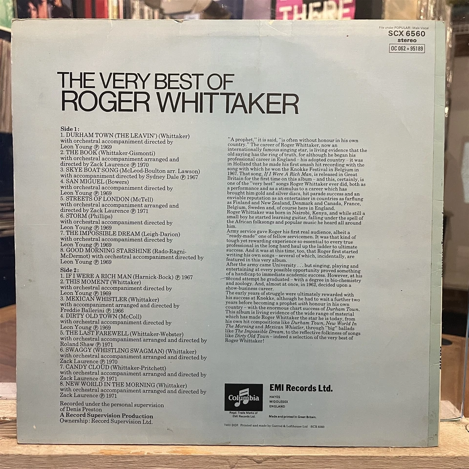 [FOLK/POP]~EXC LP~ROGER WHITTAKER~The Very Best Of~[1971~COLUMBIA]~UK Import~ - Image 2 of 4
