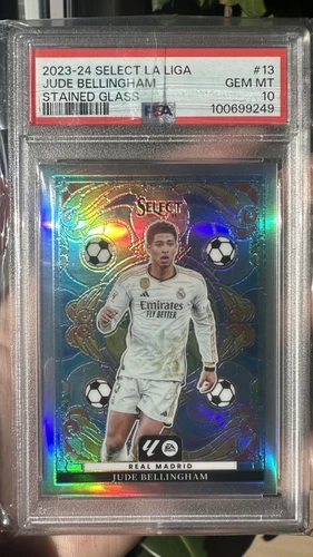 2023-24 La Liga Panini Select #13 Jude Bellingham Stained Glass PSA 10 CASE HIT