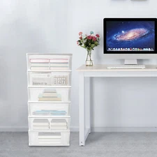 6 Tiers Mobile Book File Trolley Organizer Utility Cart Rolling Storage Cart  US