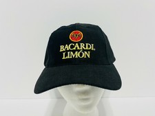 BACARDI LIMON Hat Rum Ball Cap Bat Black Hook and Loop NWoT NEW