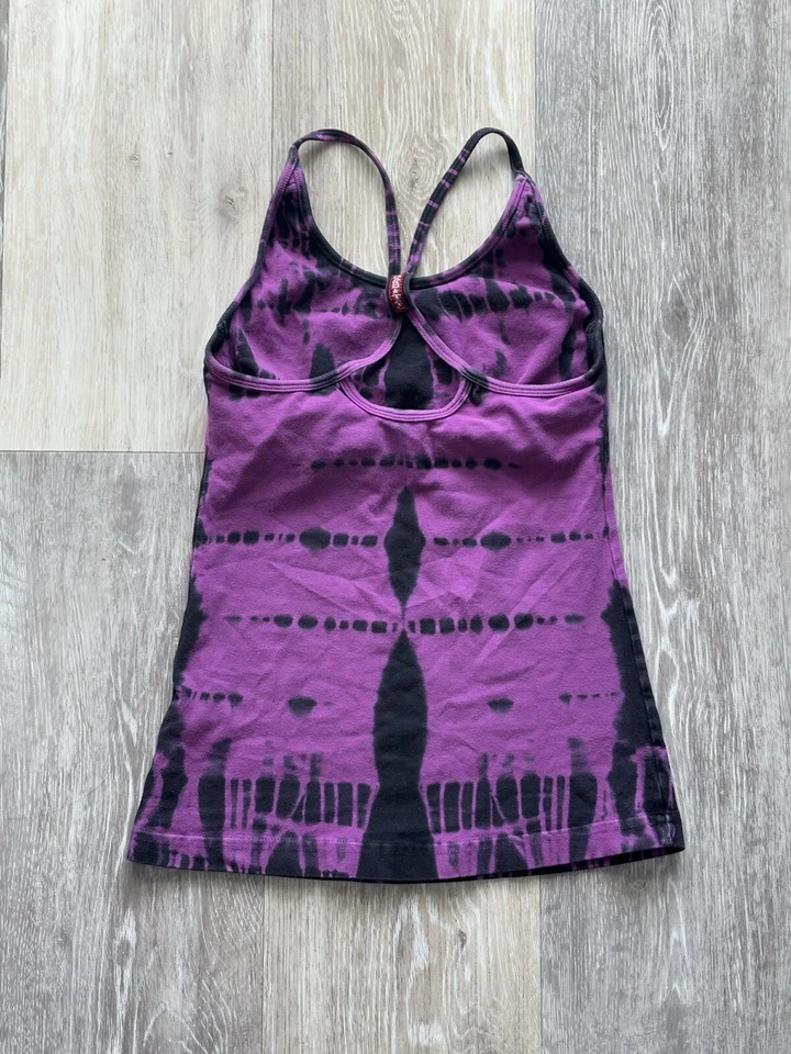 Sujetador Hard Tail Púrpura Tie Dye Incorporado Espalda Corredora Top Talla XS Foto 2 de 4