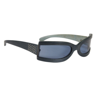 Gold & Wood Women Stella Square Sunglasses Blue Crystal Vintage Slim Y2k IT Girl Gold & Wood Women Stella Square Sunglasses Blue Crystal  main image 2