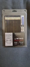 Tombow Mono 51523 Drawing Pencils 12 Pencil Assortment With Sharpener & Eraser