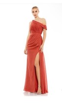 Mac Duggal 12401 DRAPED ONE SHOULDER WITH CHIFFON GOWN Style 12401 SZ 8
