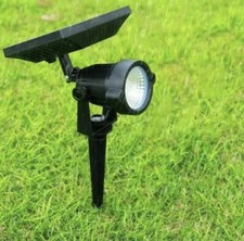 Faro Faretto Solare Lampada LED Giardino 10W con Picchetto Sensore Crepuscolare