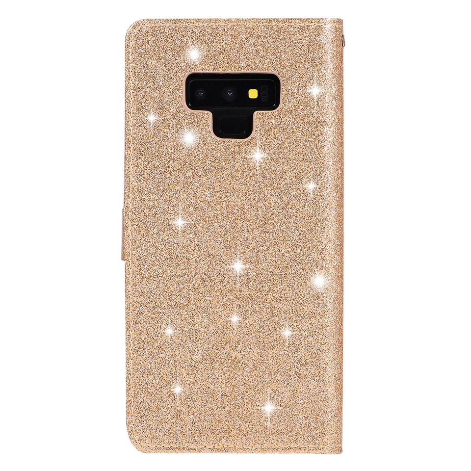 Bling Leather Flip Card Holder Wallet Case Cover For Samsung Note 9 10 20 S22 - Image 3 of 4
