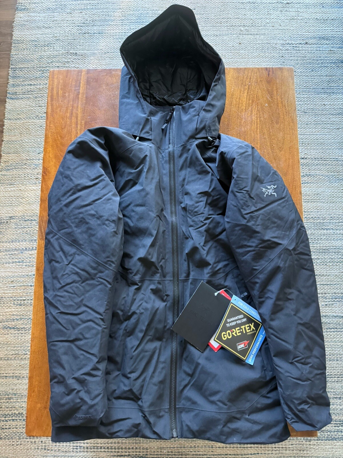 Arc'teryx Camosun Down Parka Uomo Nero Goretex XS Nuovo con etichette