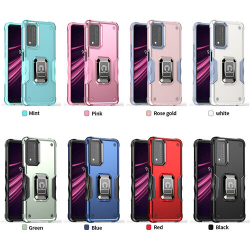 For T-Mobile Revvl V Plus Metal Ring Kickstand Case Dual Layer Shockproof Cover - Picture 12 of 44