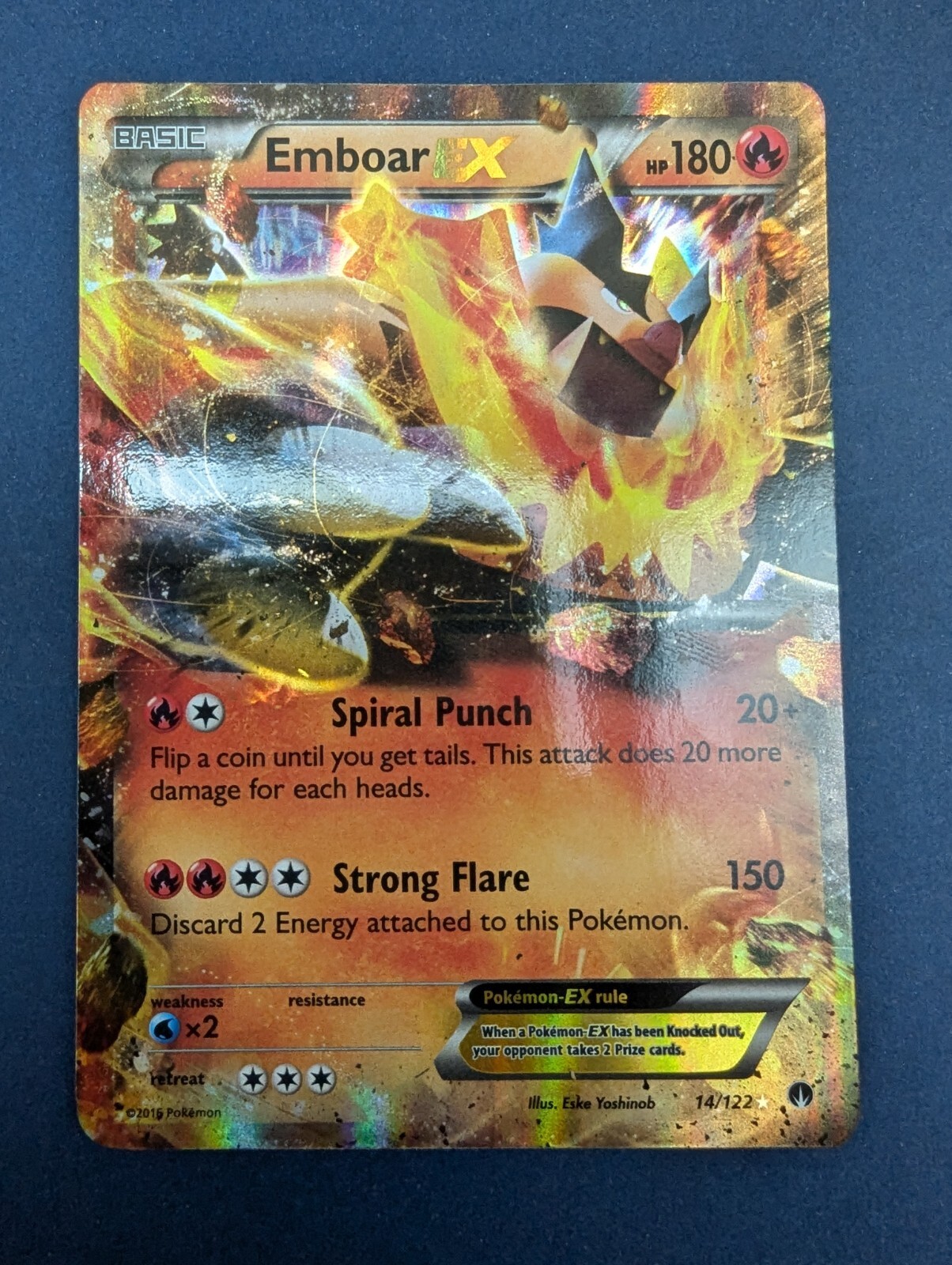 Emboar EX 12/122 Breakpoint X&R Holo Ultra Rare 2016 Pokemon