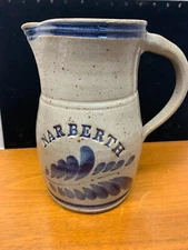 Narberth Pennsylvania Vintage Stoneware Pottery Crock Pitcher Jug 8" Salt Glazed