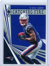 2019 Panini Phoenix N'keal Harry NE Patriots Rookie Blue Catching Fire #30/35