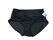 Women's Ruby Ribbon Black Ruched Front Swim Bottoms Sz XXL #1912 NWT