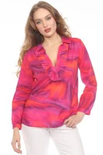Johnny Was Workshop Alise Ruffle Boho Tunic Top W21525-1