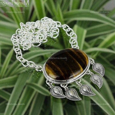 ナバホ tiger eye シルバー 925 デカい トップ ネックレス s-l400.jpg