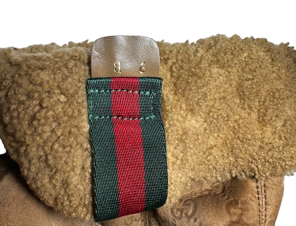 Botas GUCCI Courtney camurça microguccissima shearling cunha joelho alto tamanho 9 - Imagem 3 de 4