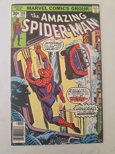 Amazing Spider-Man #160 (Spider-Mobile/Mad Thinker Appearance Newsstand 1976 FN