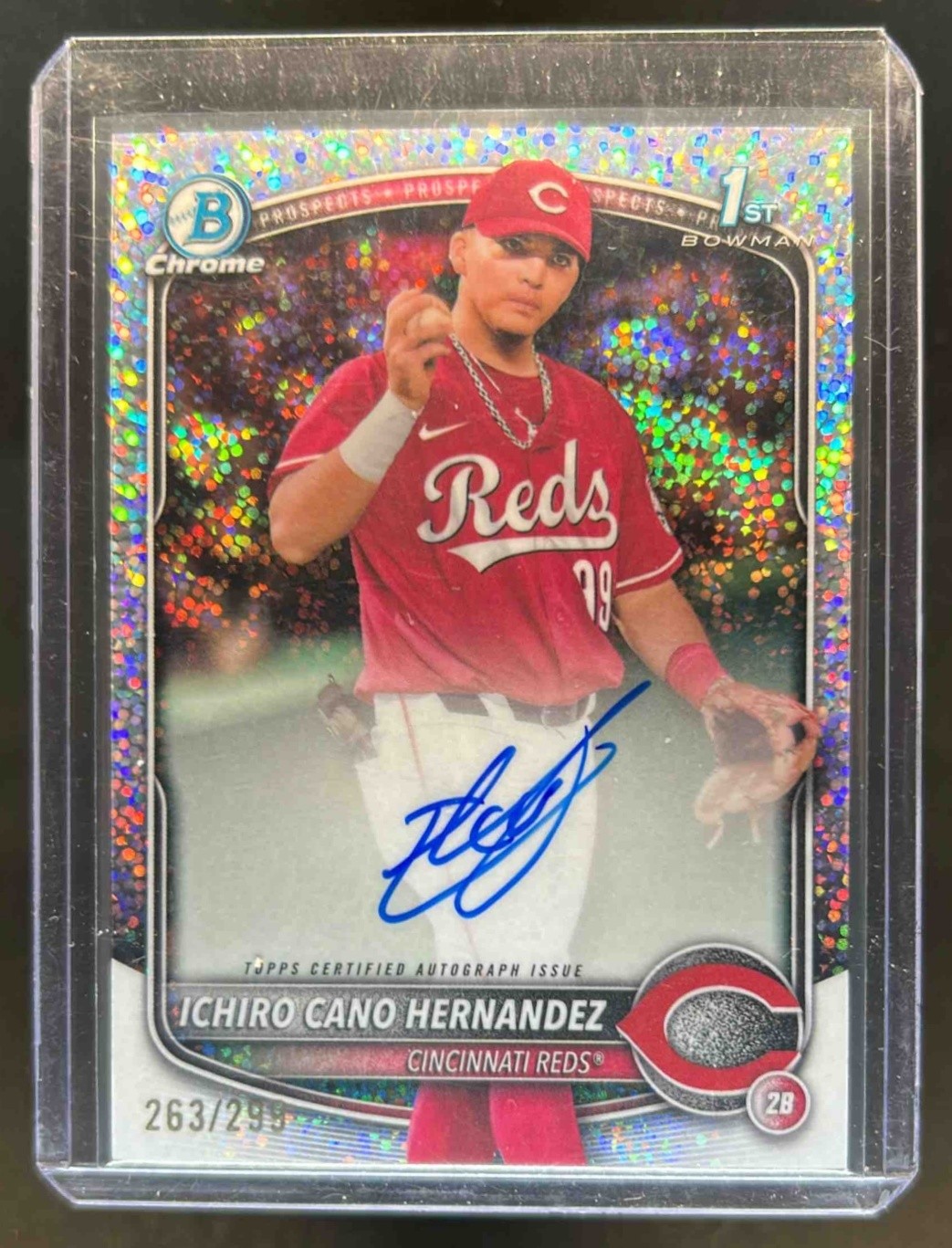 2025 Bowman Ichiro Cano Hernandez Chrome Auto Speckle Refractor 1st #263/299