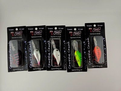 (5) New Jenko Crappie Crankbait Lot Trolling Depth 8-18' 3/8 oz. Great Colors!