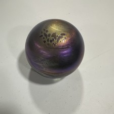 Signed  JOHN DITCHFIELD  ART GLASS SCULPTURE PAPERWEIGHT 8 cm dia B1