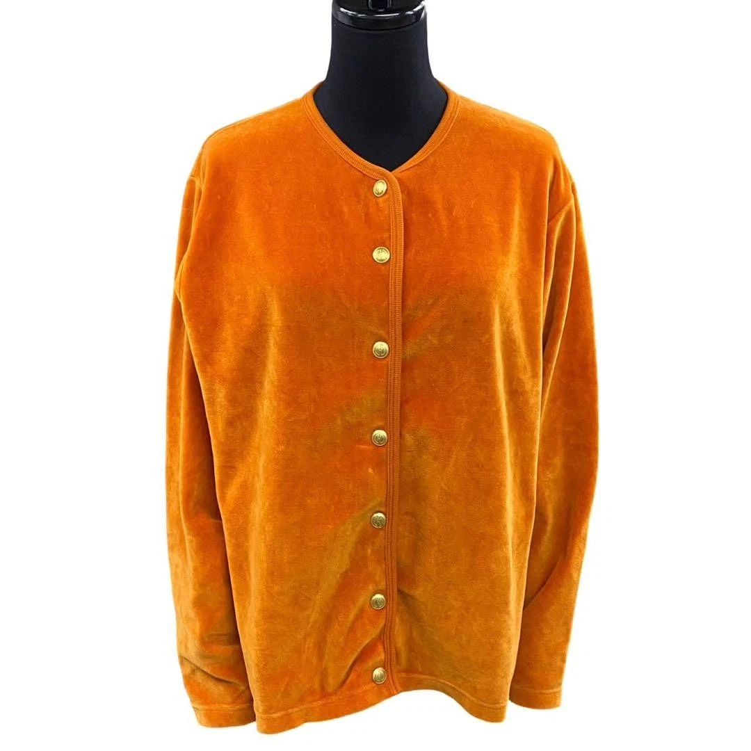 Gucci cardigan vintage in velluto arancione dal Giappone