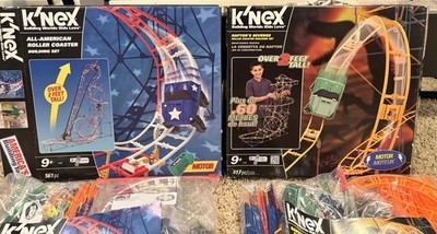 K'NEX 2 Sets ALL AMERICAN ROLLER COASTER & RAPTORS REVENGE Building Sets