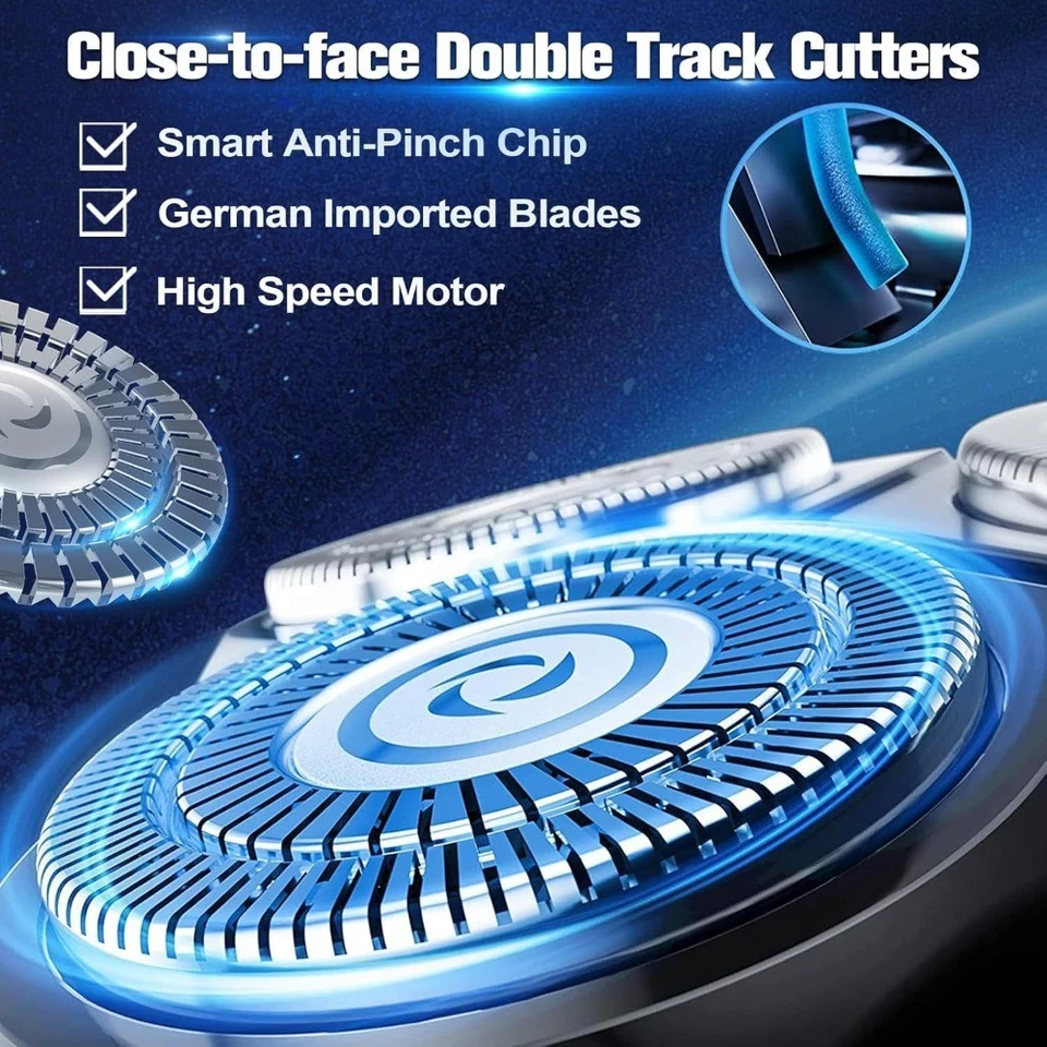 7D Cordless Shaver Hair Trimmer Men’s 6-In-1 Electric Head Shaver Razor Men Wet - Image 4 of 4