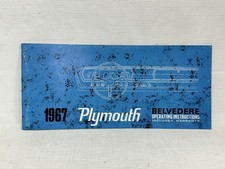 1967 Plymouth Belvedere New Owners Manual 1967 Plymouth Belvedere New Owners Manual