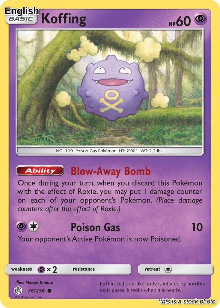 Koffing 76/236 Common SM - Cosmic Eclipse Pokemon Near Mint