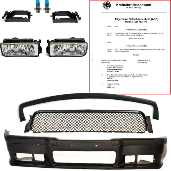 StoßStange Sport+*Abe*+Gt Lippe+ Nebel Chrom Passt FüR BMW E36 M3 M Alle Modelle-image