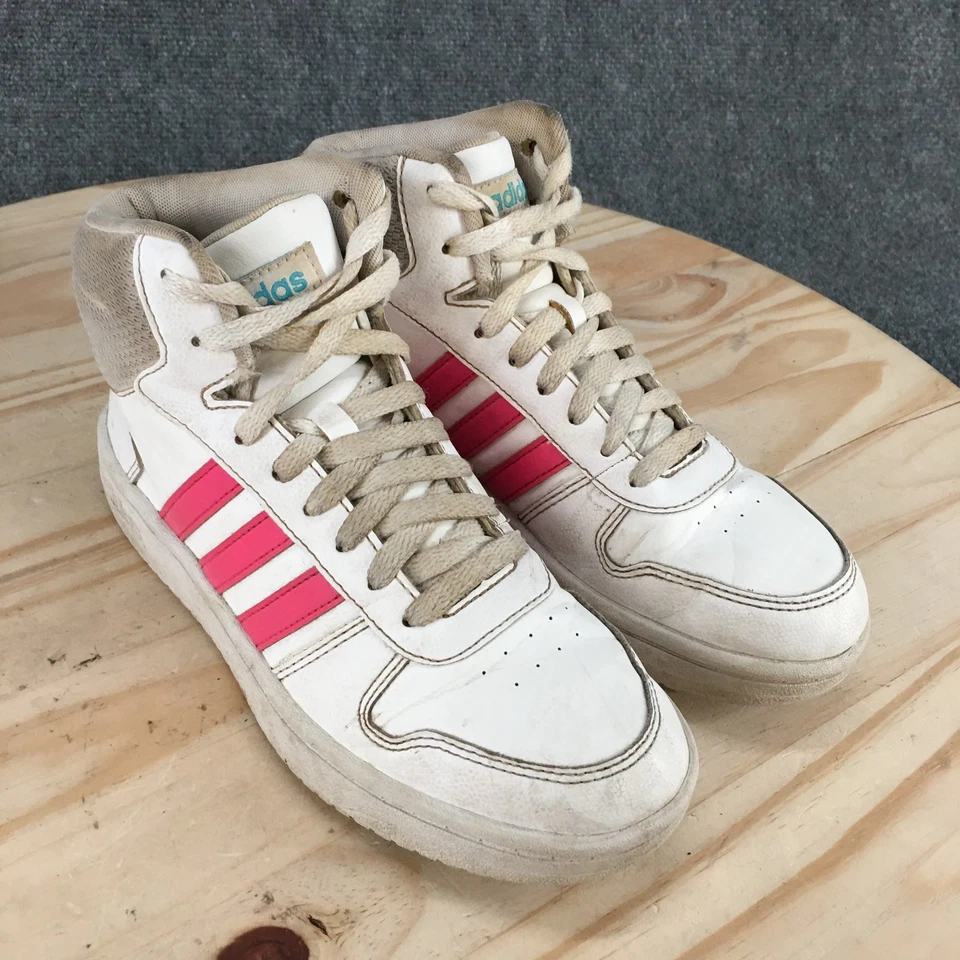 Adidas Shoes Mens 6 Hoops 2.0 Mid Sneakers White Lace Up Comfort Athletic FW8235 - Image 3 of 4