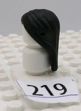 LEGO Friends Minifig Hair Girl Black Long Middle Part Mulan Swept Back 219