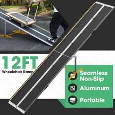 12 FT Aluminum Multi-Folding Wheelchair Ramp Scooter Mobility Portable Ramp NEW