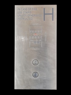 Reclaimed Aluminum Two Button Elevator Panel