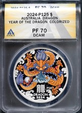 2024 $5 Silver Australia Year of the Dragon PF70 DCAM ANACS # 7959703 + Bonus