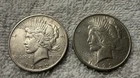1922 Peace Silver Dollar Lot, Denver (D) & No Mint Mark, 90% U.S. Silver Coins