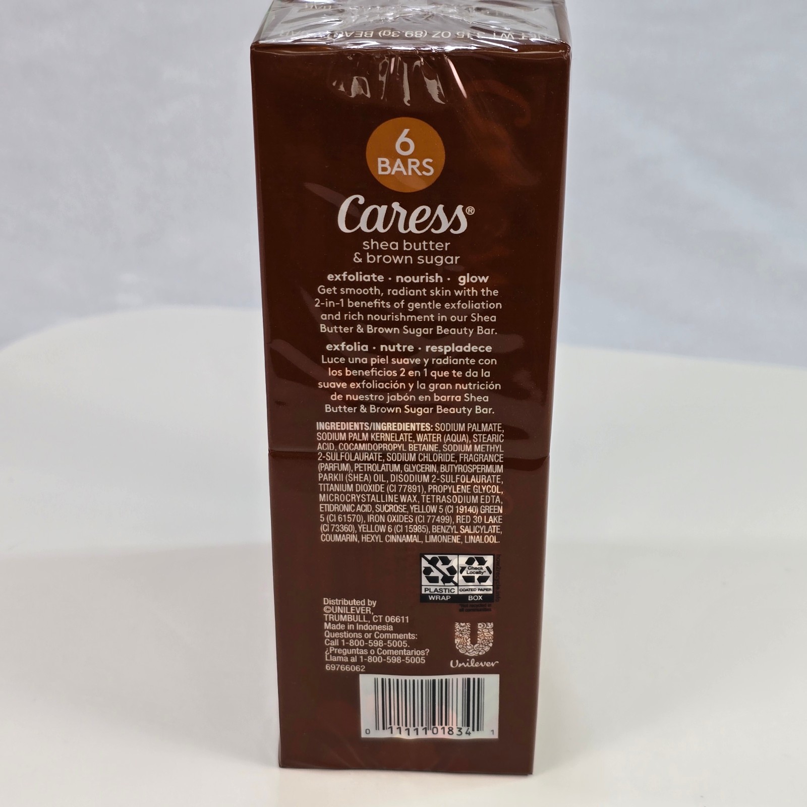 CARESS Bar Soap SHEA BUTTER & BROWN SUGAR 6pk 3.15oz Bars