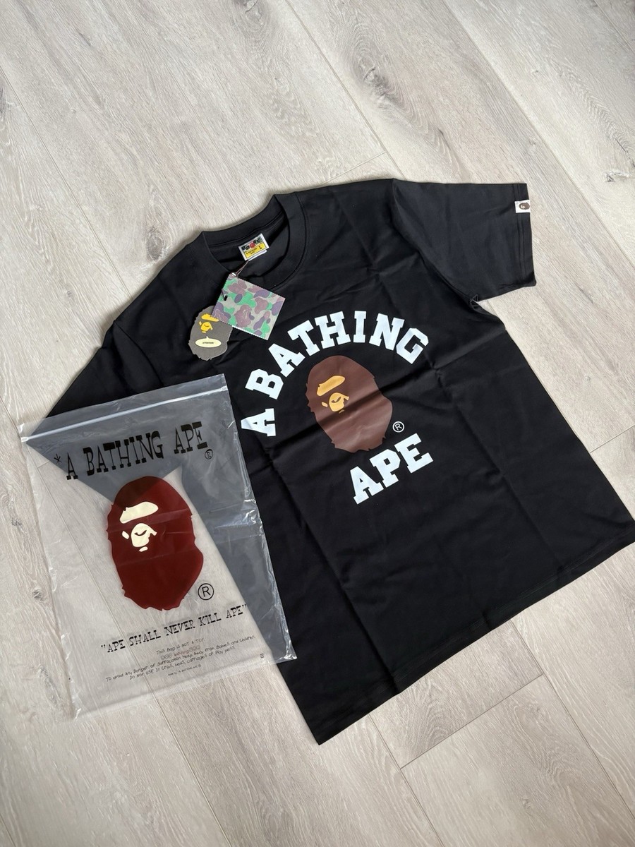 A Bathing Ape Black Logo Graphic T-Shirt Men