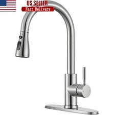 Kitchen Faucet Pull Down Sprayer 360 Swivel Stainless Steel 3 Modes Durable New