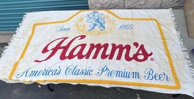 Vintage Hamm's America's Classic Premium Beer Beach Towel Advertising