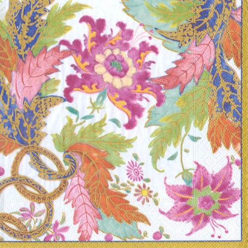 Caspari Tobacco Leaf Cocktail Napkins - Thumbnail 2