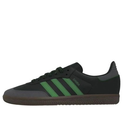 adidas Samba OG Leder Retro Sneaker Unisex Schwarz Grün NEU OVP 40 - 45