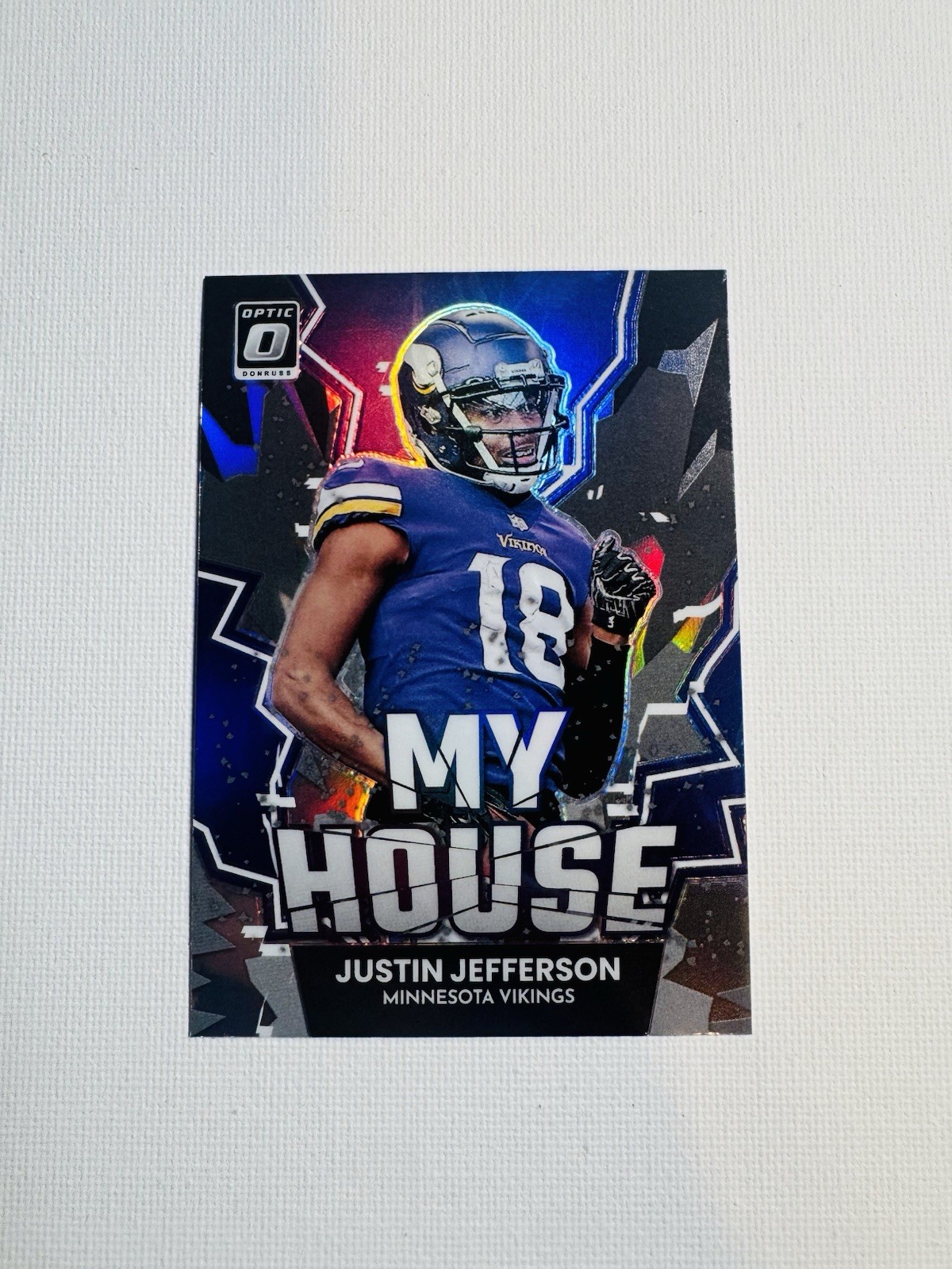 2022 Panini Donruss Optic Justin Jefferson MY HOUSE #MH-8 Vikings Holo Prizm