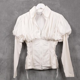 ANNE FONTAINE Elisse Puff Sleeve Corset Blouse Regency Victorian Statement 40/8
