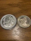Lot of 2 - 1 Troy oz Draped Bust Liberty .999 Silver Rounds 1 oz Indian Buffalo