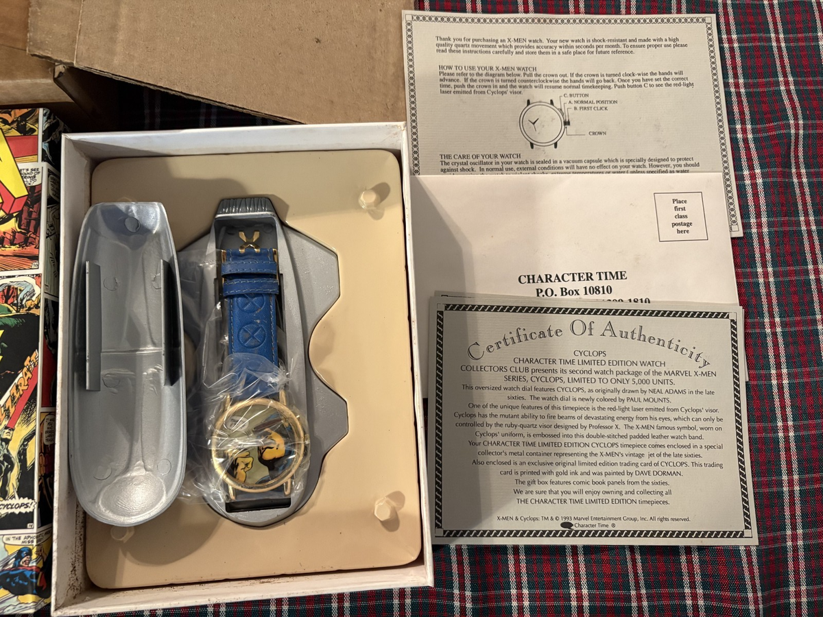 1993 Marvel Comics X-MEN No.2 Cyclops Watch NEW IN ORIGINAL BOX