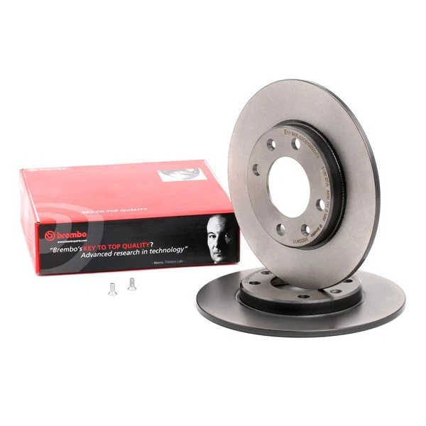 2x BREMBO 08.5334.11 Disque de frein Arrière convient pour PEUGEOT 207 (WA, WC) - Photo 3/4